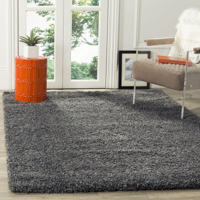 Smart Living Shaggy Soft Thick Area Rug, Living Room Carpet, Kitchen Floor, Bedroom Soft Rugs 60Cm X 220Cm - Dark Grey - image 1
