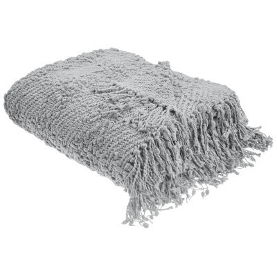 Beliani Blanket Vella Cotton 220 X 240 Cm Grey - image 1