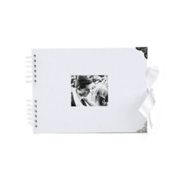 Woodside Home Living Metal Corner Scrap Book Style Photo Album 29Cm X 21.5Cm - White - thumbnail 1