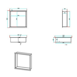 Aquarius Shower Niche 300 X 300mm In Brushed Bronze - thumbnail 3