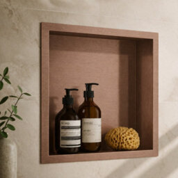 Aquarius Shower Niche 300 X 300mm In Brushed Bronze