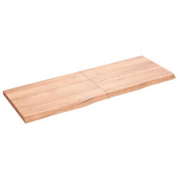 Berkfield Wall Shelf Light Brown 140X50X4 Cm Treated Solid Wood Oak - thumbnail 1