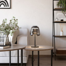 Eglo Alfero-Z Smart Control Vaporised Glass Black Table Light