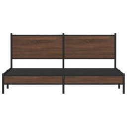 Berkfield Metal Bed Frame Without Mattress Brown Oak 160X200 Cm - thumbnail 5
