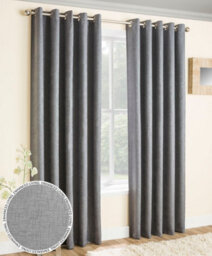 Enhanced Living Vogue Grey Silver 90 X 72 Inch (229X183Cm) Eyelet Thermal Noise Reducing Dim Out Curtains (Pair)