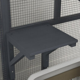 Pawhut Indoor Catio Cat House On Wheels With Platforms, Hammock - thumbnail 9