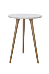 Aspect Furniture Maxine Tripods White Marble Top Side Table,gold Base - thumbnail 3