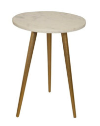 Aspect Furniture Maxine Tripods White Marble Top Side Table,gold Base - thumbnail 2