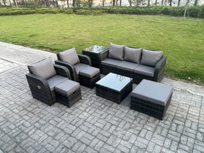 Fimous Patio Garden Furniture Sets Wicker 8 Seater Outdoor Rattan Furniture Sofa Sets With Square Coffee Table - image 1