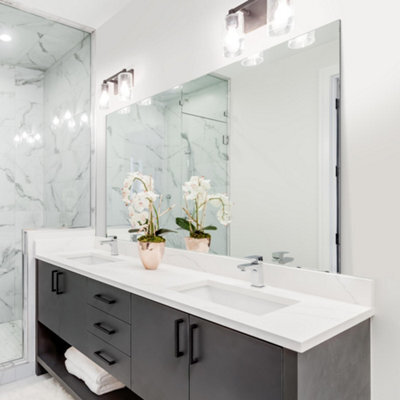 Mirroroutlet 4mm Sheet Mirror Glass Polished Edges With 4 Holes 140 X 90Cm - image 1