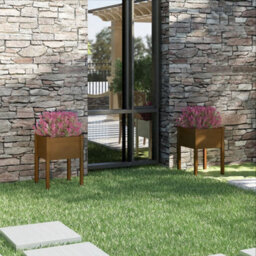 Berkfield Garden Planters 2 Pcs Honey Brown 50X50X70 Cm Solid Pinewood - thumbnail 1