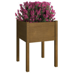 Berkfield Garden Planters 2 Pcs Honey Brown 50X50X70 Cm Solid Pinewood - thumbnail 3