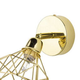 Beliani Set Of 2 Gold Cage Wall Lamps, Adjustable Arms, Gloss Finish, W10 X D16 X H16Cm Each - thumbnail 3