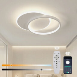 Dimmable Led Ceiling Light 28W Round Modern Chandelier Remote Livingroom Bedroom - thumbnail 1