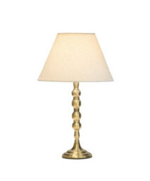 Lighting Supermarket Bergen Slimline Antique Brass Candlestick Table Lamp With Coolie Linen Shade - thumbnail 2