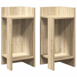 Berkfield Side Tables 2 Pcs With Shelf Sonoma Oak 25.5X27X60 Cm - thumbnail 2