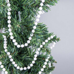 Shatchi  White Shiny Christmas Bead Chain Metallic Garland Artificial Pearls Tinsel For Tree Hanging Decorations - thumbnail 5