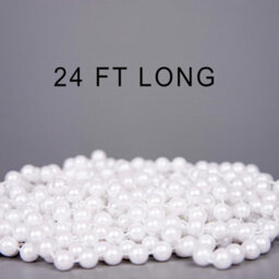 Shatchi  White Shiny Christmas Bead Chain Metallic Garland Artificial Pearls Tinsel For Tree Hanging Decorations - thumbnail 7