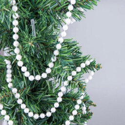 Shatchi  White Shiny Christmas Bead Chain Metallic Garland Artificial Pearls Tinsel For Tree Hanging Decorations - thumbnail 6