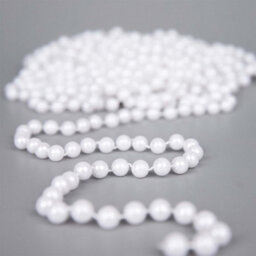 Shatchi  White Shiny Christmas Bead Chain Metallic Garland Artificial Pearls Tinsel For Tree Hanging Decorations - thumbnail 3