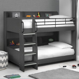 Domino Anthracite Wooden And Metal Kids Storage Bunk Bed Frame - 3Ft Single