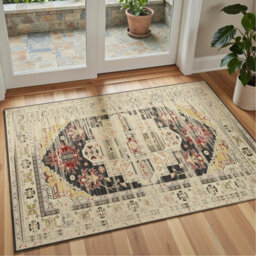 Decoranddecor Living Room Rugs, Washable Area Rugs, 120X170Cm, Non-Slip, Pet Friendly, Low Pile, Geometric Rug - Florin - thumbnail 6