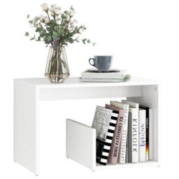 Berkfield Modern Side Table White 59X36X38 Cm Engineered Wood - thumbnail 3