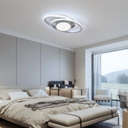 Pheashine Silver Aluminium Double Ring Led Flush Mount Ceiling Light 39W Cool White 6500K For Living Room,kitchen,bedroom,hallway - thumbnail 6