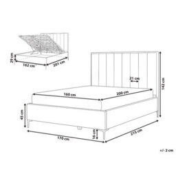 Beliani Ottoman Bed Velvet Sezanne 160 X 200 Cm (Eu King Size) Dark Green - thumbnail 3