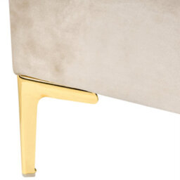 Wyld And Coco Eu Velvet Small Double Bed Beige With Metal Legs And Adjustable Headboard - thumbnail 9