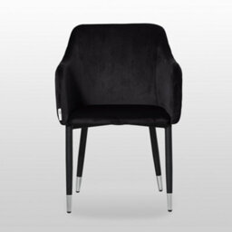 Life Interiors Set Of 2 Black Verona Velvet Dining Chairs With Quilted Back & Black Legs - Modern Accent Chair With Silver Foot Tips - thumbnail 2