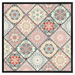 "Andrew Lee Luxury Oriental Tile (Picutre Frame) / 20X20"" / Brown" - thumbnail 3