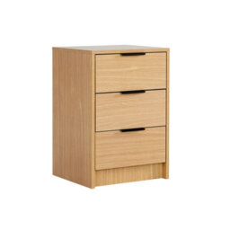 Home Source Phoenix 3 Drawer Bedside Table Nightstand Storage Unit Oak-Effect Bedroom Furniture - thumbnail 7