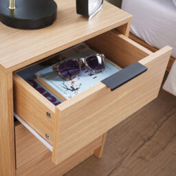 Home Source Phoenix 3 Drawer Bedside Table Nightstand Storage Unit Oak-Effect Bedroom Furniture - thumbnail 6