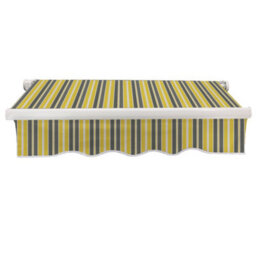 Sundaze 3.5X2.5M Garden Awning Replacement Fabric Top Cover Front Valance Yellow-Stripe