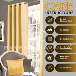 Gc Gaveno Cavailia Yellow Blackout Eyelet Curtains 66X72 Inches 80-90% Black Out Thermal Ring Top Curtain Pair Window - thumbnail 4
