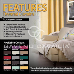 Gc Gaveno Cavailia Yellow Blackout Eyelet Curtains 66X72 Inches 80-90% Black Out Thermal Ring Top Curtain Pair Window - thumbnail 3