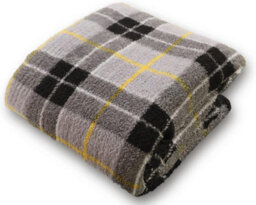 Homes & Linen Tartan Check Pattern Luxurious Throws Super Soft Warm Cosy Teddy Sherpa Fleece Sofa And Bed Fleece Blankets Grey (150X200Cm)