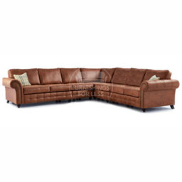 Furnishings For Less UK Oakland Tan Chesterfield 7 Seater L Shape Large Corner Sofa