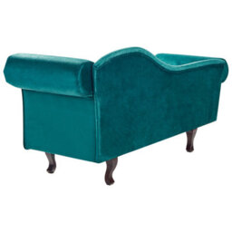 Beliani Right-Hand Chaise Longue Lattes Ii Velvet Emerald Green With Cushion - thumbnail 5