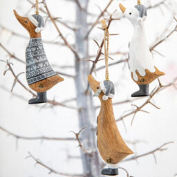 Dcuk Alpine Wooden Duck Christmas Tree Decoration - Choice Of Festive Designs - thumbnail 3