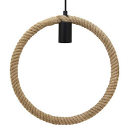 Long Life Lamps Company Vintage Industrial Ceiling Hemp Rope Round Pendant Light H3047 - thumbnail 4