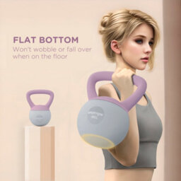 (4Kg, Purple And Grey) Sportnow Kettlebell With Non-Slip Handle - thumbnail 6