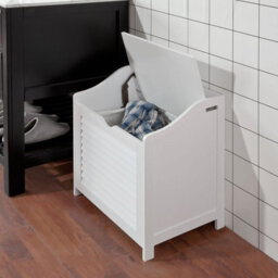 Sobuy Fsr40-W Bathroom Storage Cabinet Chest Laundry Bin Laundry Basket Toy Box,white,w50Xd34.5Xh53 - thumbnail 2