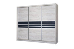 Arte Graceful Oak Craft & Graphite Glass Wardrobe 250Cm - Expansive Storage With Timeless Elegance - thumbnail 1
