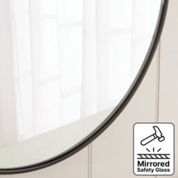 The Furniture Market Chic Small Round Black Framed Metal Wall Mirror Diameter 60Cm - thumbnail 6
