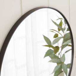 The Furniture Market Chic Small Round Black Framed Metal Wall Mirror Diameter 60Cm - thumbnail 5