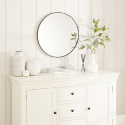 The Furniture Market Chic Small Round Black Framed Metal Wall Mirror Diameter 60Cm - thumbnail 4