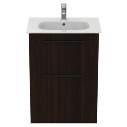 Ideal Standard I.life A Matt Coffee Brown Oak Effect Freestanding Vanity Unit & Basin Set With 2 Black Handle (W)600mm (H)853mm - thumbnail 4
