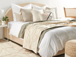 Beliani Blanket Acacia Cotton 130 X 160 Cm Beige - thumbnail 2